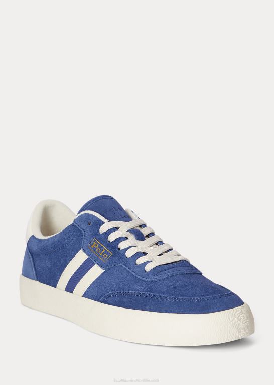 let marine Mænd Ralph Lauren lav-top sneaker i hof af ruskind Z426B1983