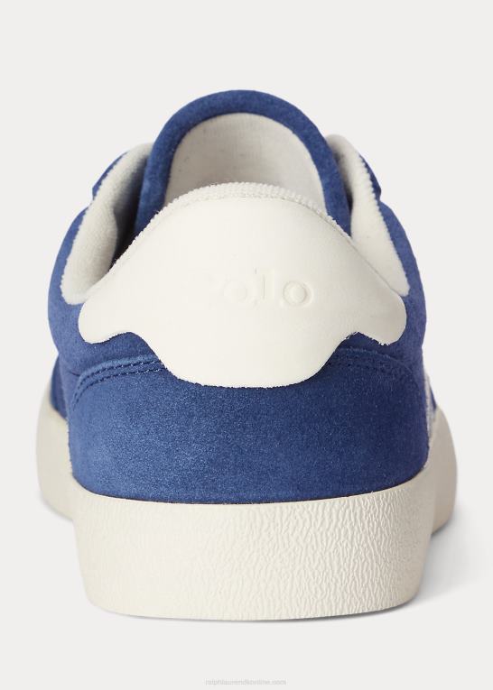 let marine Mænd Ralph Lauren lav-top sneaker i hof af ruskind Z426B1983