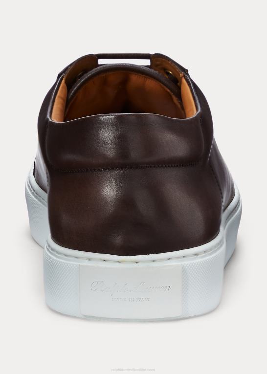 mørkebrun Mænd Ralph Lauren severn sneaker i kalveskind Z426B1949