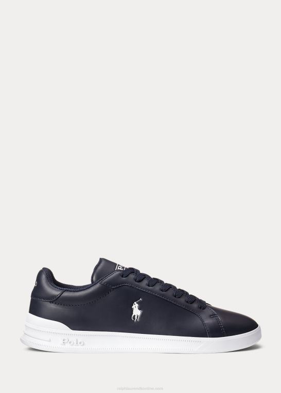 marineblå/hvid Mænd Ralph Lauren Heritage Court ii lædersneaker Z426B1975