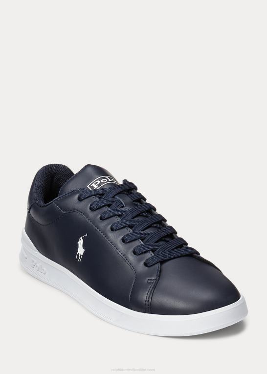 marineblå/hvid Mænd Ralph Lauren Heritage Court ii lædersneaker Z426B1975