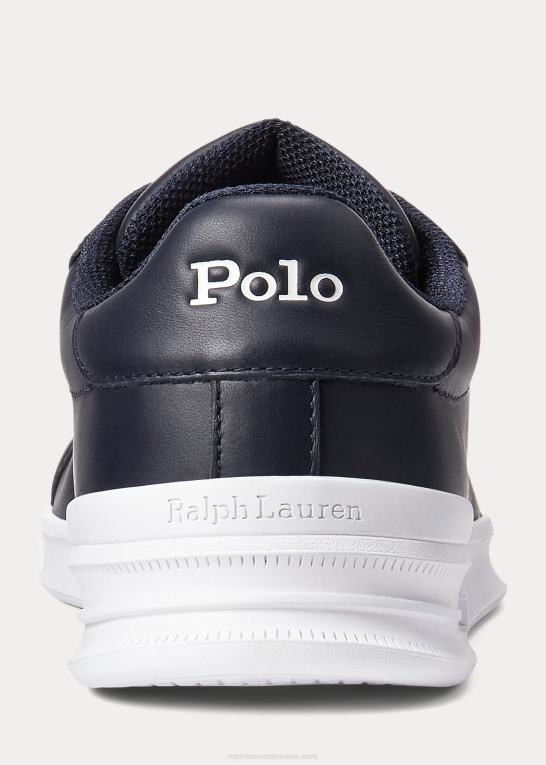 marineblå/hvid Mænd Ralph Lauren Heritage Court ii lædersneaker Z426B1975