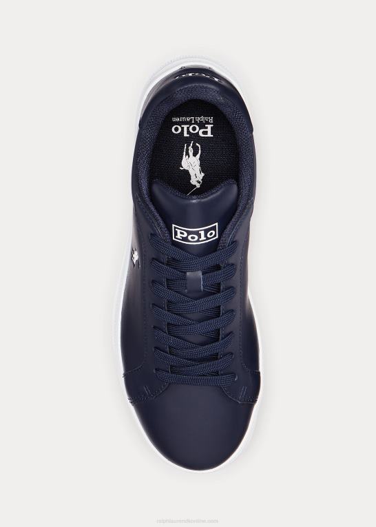 marineblå/hvid Mænd Ralph Lauren Heritage Court ii lædersneaker Z426B1975
