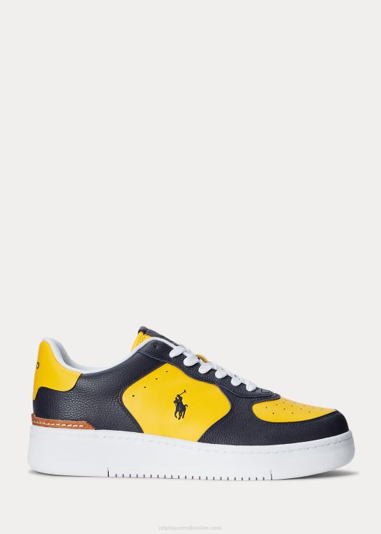 navy/guld Mænd Ralph Lauren masters court læder sneaker Z426B2009