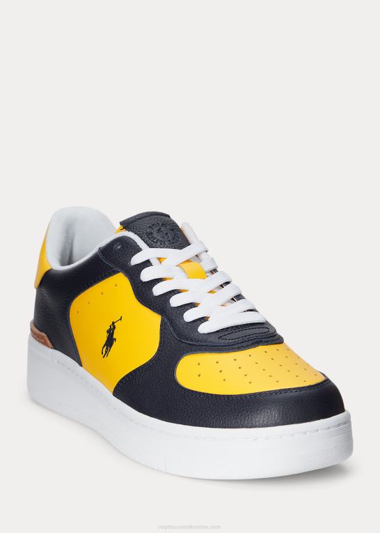 navy/guld Mænd Ralph Lauren masters court læder sneaker Z426B2009