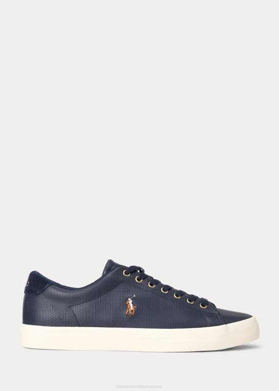 newport flåde Mænd Ralph Lauren longwood læder sneaker Z426B2018