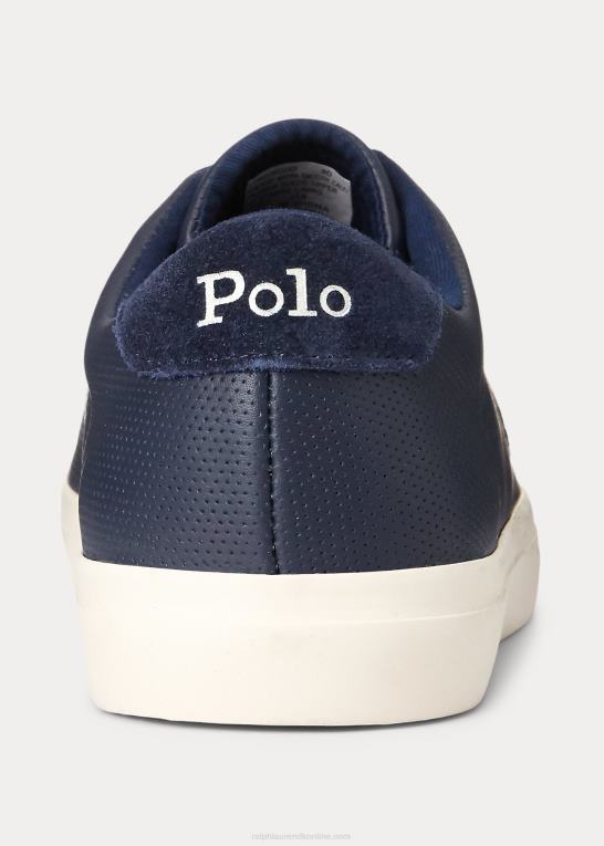 newport flåde Mænd Ralph Lauren longwood læder sneaker Z426B2018