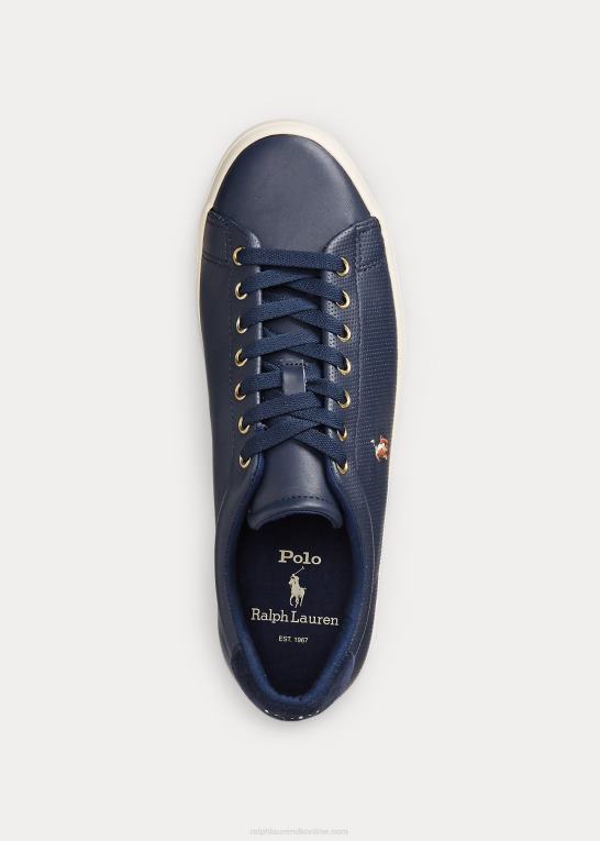 newport flåde Mænd Ralph Lauren longwood læder sneaker Z426B2018