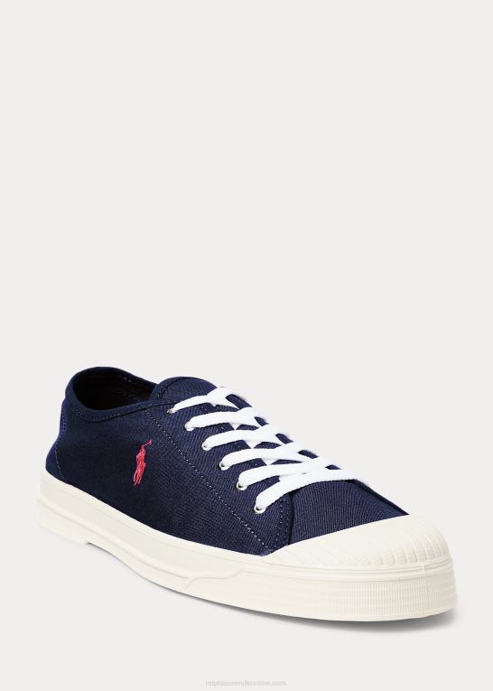 newport navy/rød Mænd Ralph Lauren essence 100 canvas cap-toe sneaker Z426B2043