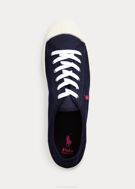 newport navy/rød Mænd Ralph Lauren essence 100 canvas cap-toe sneaker Z426B2043