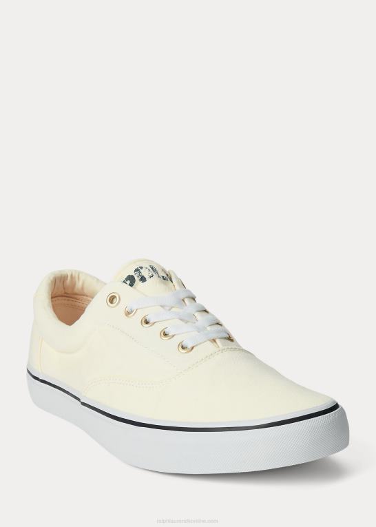 pergament creme Mænd Ralph Lauren keaton canvas sneaker Z426B2029