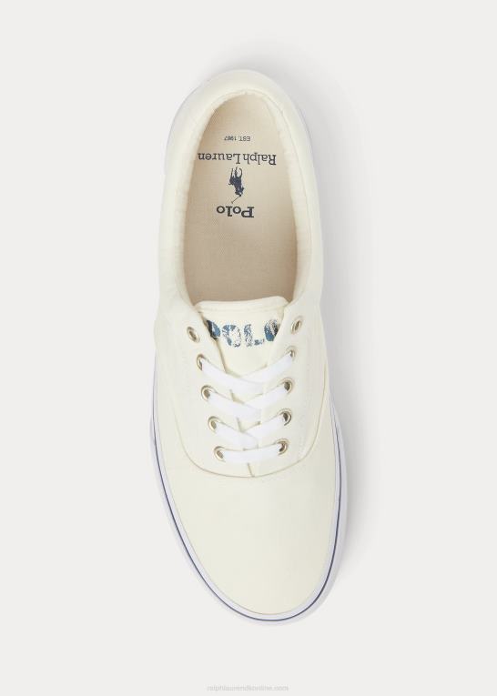pergament creme Mænd Ralph Lauren keaton canvas sneaker Z426B2029