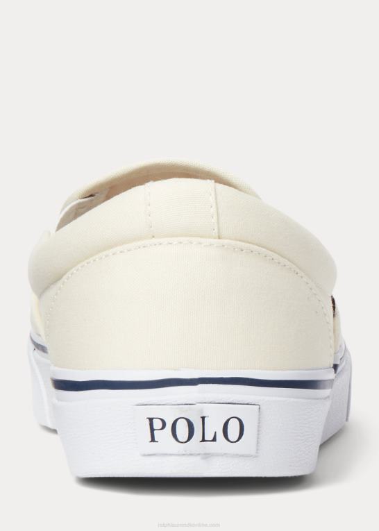 pergament creme Mænd Ralph Lauren keaton polo bear slip-on sneaker Z426B2025