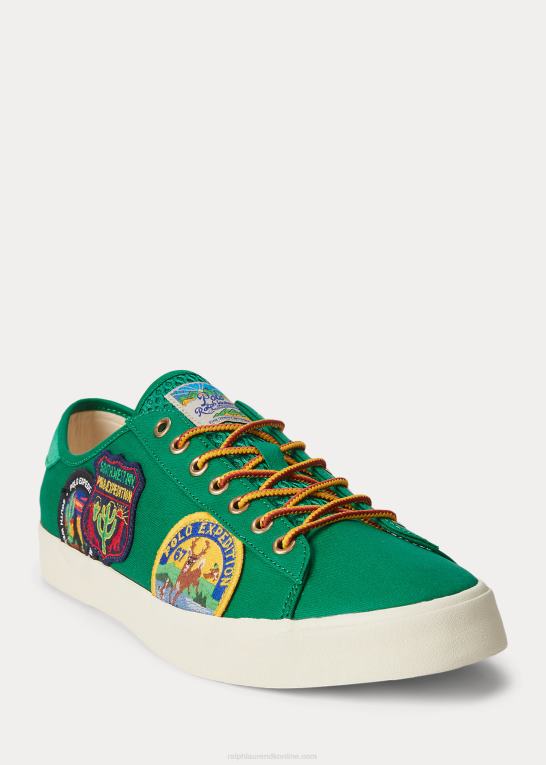 primær grøn Mænd Ralph Lauren twill sneaker med logomærke fra nelson Z426B1988