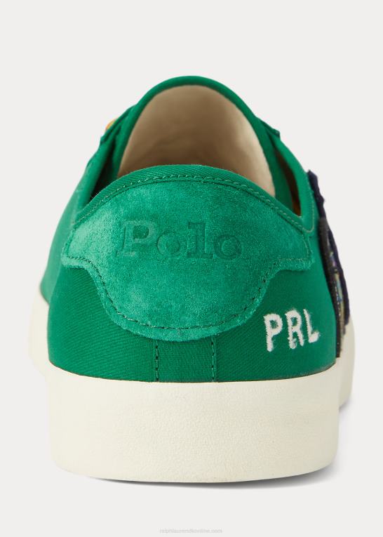 primær grøn Mænd Ralph Lauren twill sneaker med logomærke fra nelson Z426B1988