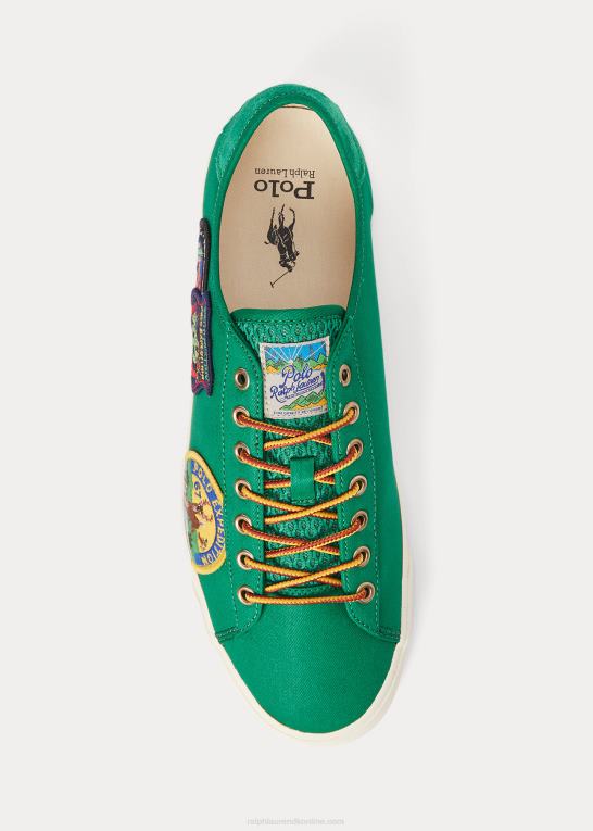 primær grøn Mænd Ralph Lauren twill sneaker med logomærke fra nelson Z426B1988
