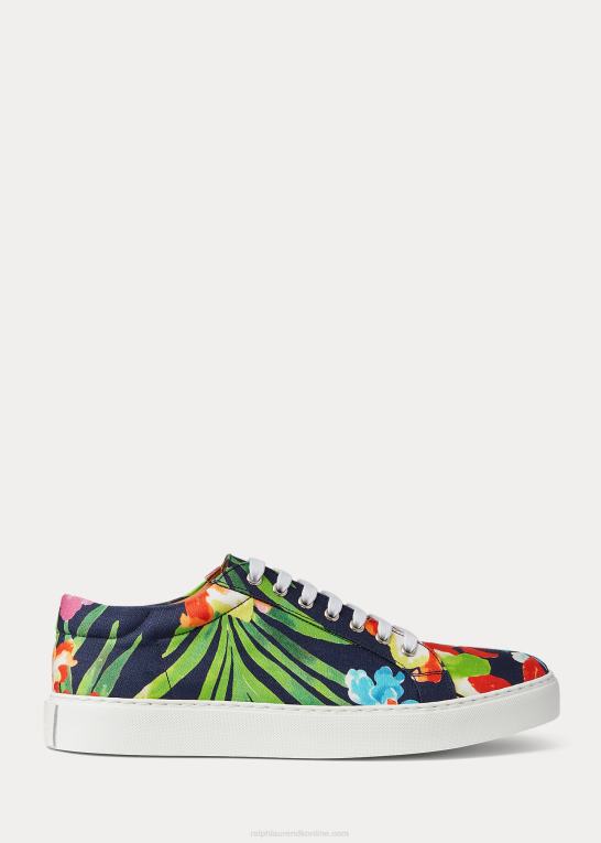 raffineret marine multi Mænd Ralph Lauren severn floral hør sneaker Z426B1948