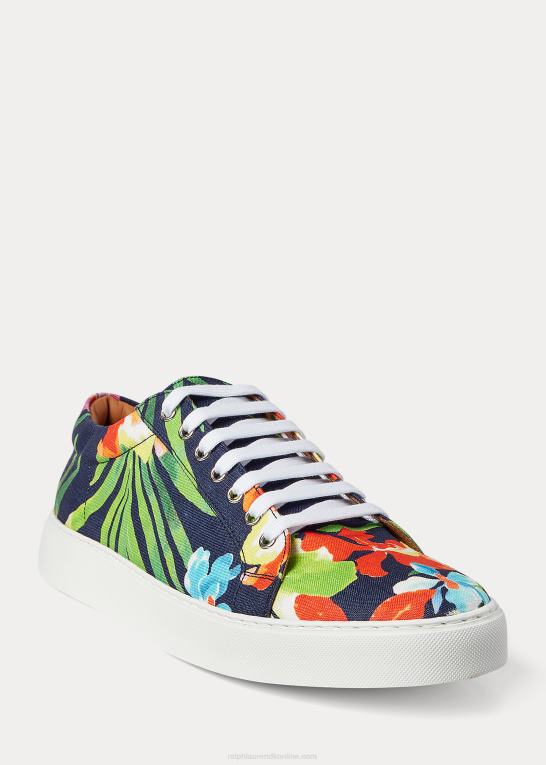 raffineret marine multi Mænd Ralph Lauren severn floral hør sneaker Z426B1948