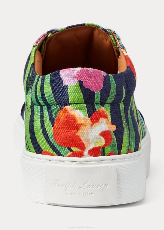 raffineret marine multi Mænd Ralph Lauren severn floral hør sneaker Z426B1948