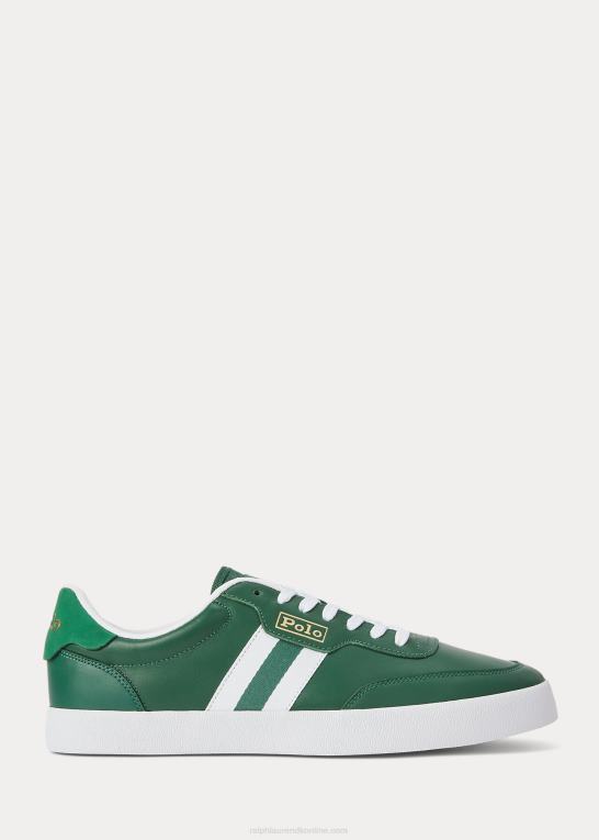 skov grøn/hvid Mænd Ralph Lauren lav-top sneaker i hoflæder Z426B1981
