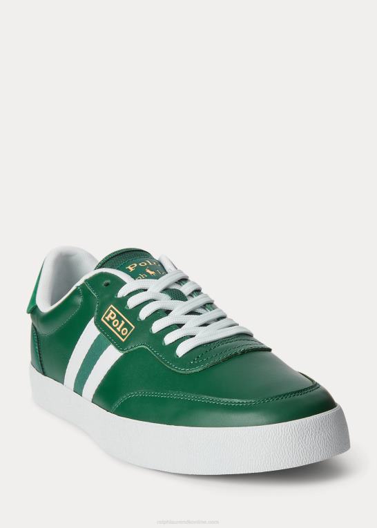 skov grøn/hvid Mænd Ralph Lauren lav-top sneaker i hoflæder Z426B1981