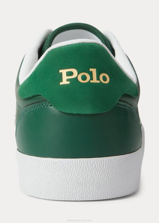 skov grøn/hvid Mænd Ralph Lauren lav-top sneaker i hoflæder Z426B1981