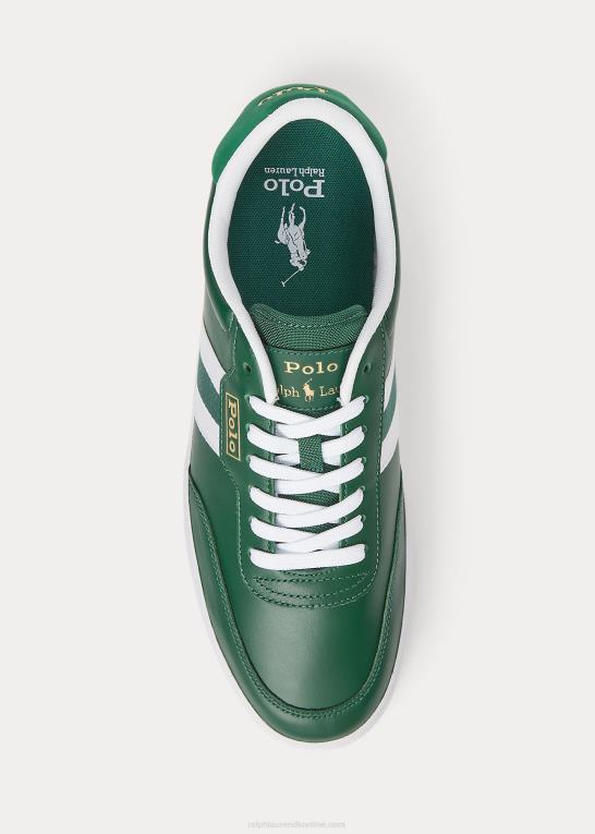 skov grøn/hvid Mænd Ralph Lauren lav-top sneaker i hoflæder Z426B1981