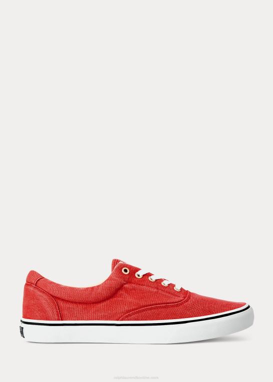 solopgang rød Mænd Ralph Lauren keaton canvas sneaker Z426B2030
