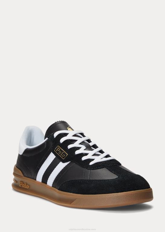 sort Mænd Ralph Lauren Heritage aera sneaker i ruskind og læder Z426B8727