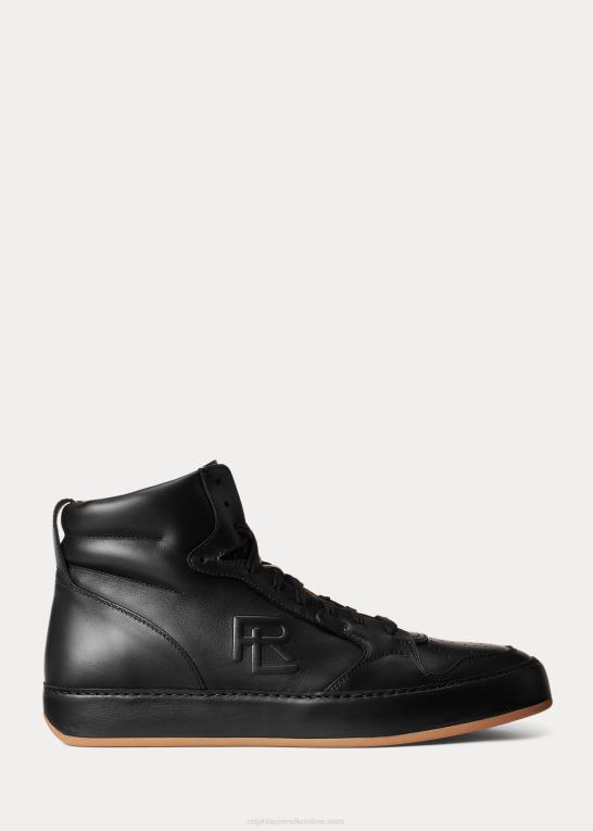 sort Mænd Ralph Lauren jaemyn high-top sneaker i kalveskind Z426B2143