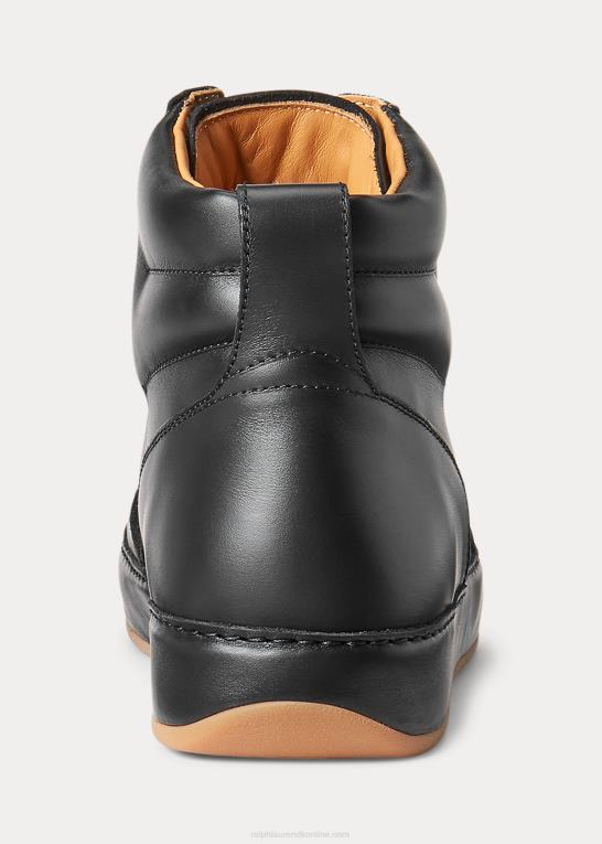sort Mænd Ralph Lauren jaemyn high-top sneaker i kalveskind Z426B2143