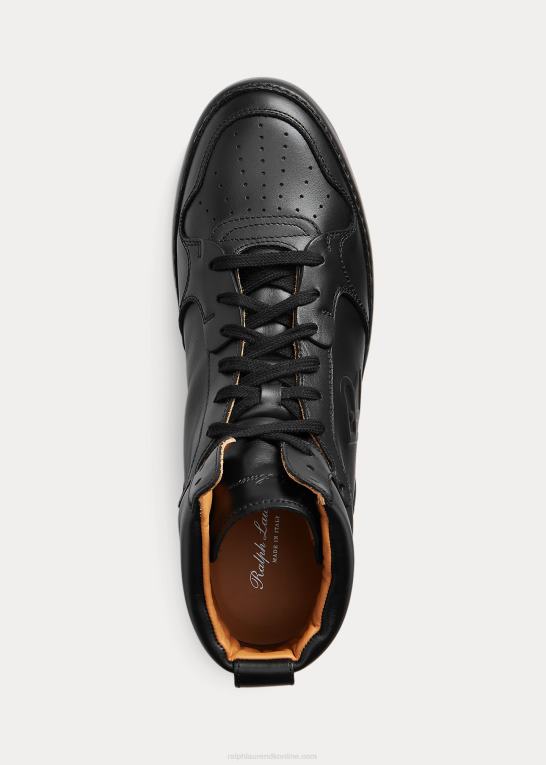sort Mænd Ralph Lauren jaemyn high-top sneaker i kalveskind Z426B2143