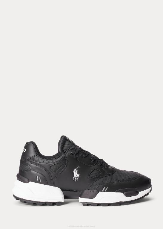 sort Mænd Ralph Lauren jogger sneaker med læderpanel Z426B1969