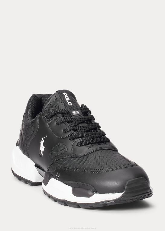 sort Mænd Ralph Lauren jogger sneaker med læderpanel Z426B1969