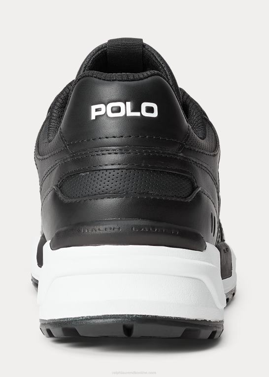 sort Mænd Ralph Lauren jogger sneaker med læderpanel Z426B1969