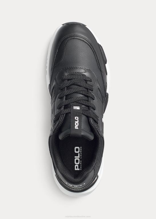 sort Mænd Ralph Lauren jogger sneaker med læderpanel Z426B1969