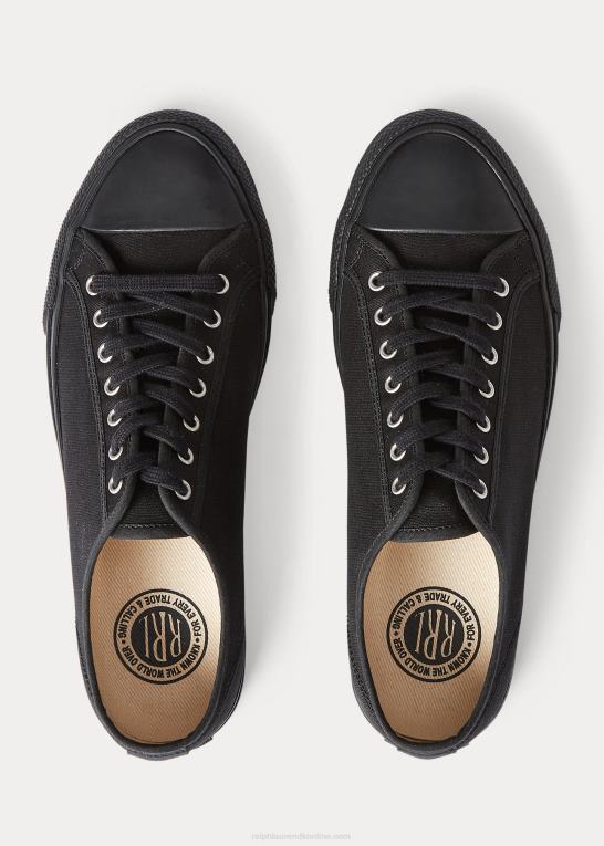 sort Mænd Ralph Lauren lærred sneaker Z426B1956