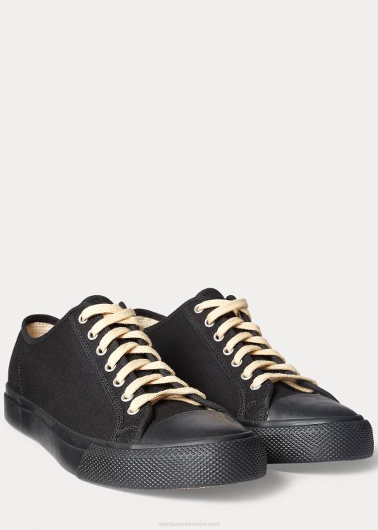 sort Mænd Ralph Lauren lærred sneaker Z426B1956