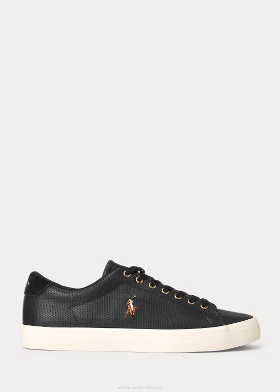 sort Mænd Ralph Lauren longwood læder sneaker Z426B2017