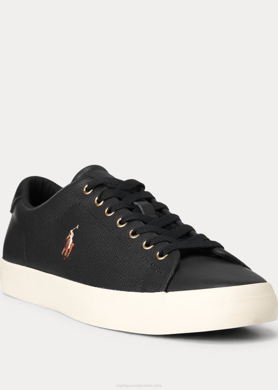 sort Mænd Ralph Lauren longwood læder sneaker Z426B2017