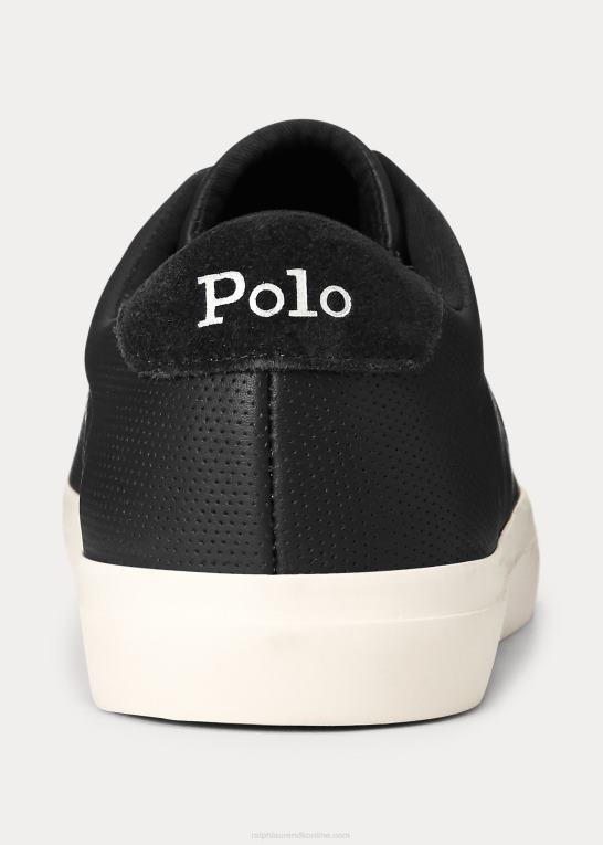 sort Mænd Ralph Lauren longwood læder sneaker Z426B2017