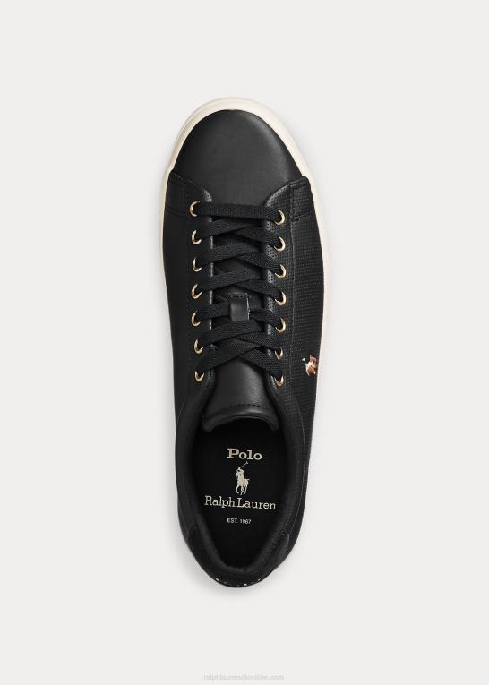 sort Mænd Ralph Lauren longwood læder sneaker Z426B2017