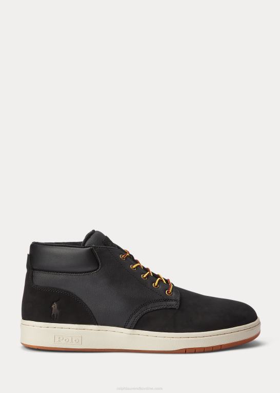 sort Mænd Ralph Lauren nubuck & canvas sneaker støvle Z426B2205