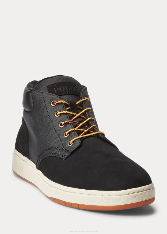 sort Mænd Ralph Lauren nubuck & canvas sneaker støvle Z426B2205