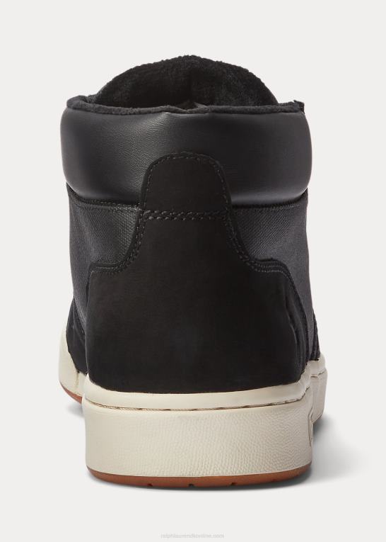 sort Mænd Ralph Lauren nubuck & canvas sneaker støvle Z426B2205