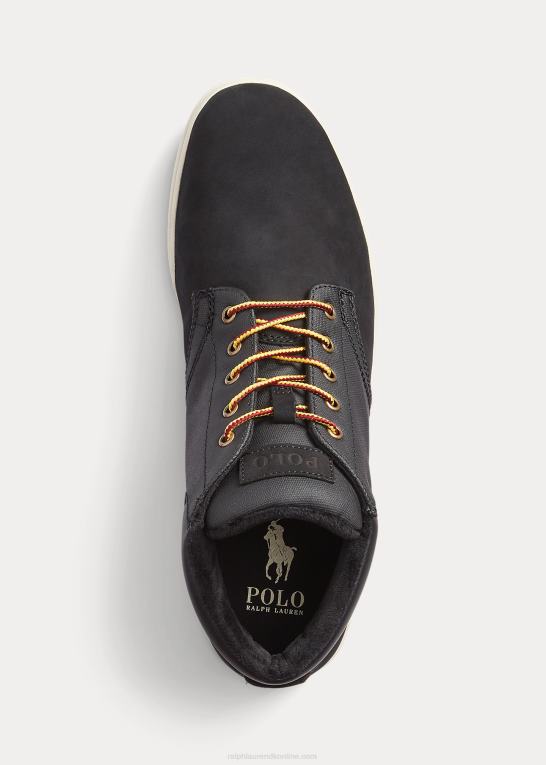 sort Mænd Ralph Lauren nubuck & canvas sneaker støvle Z426B2205