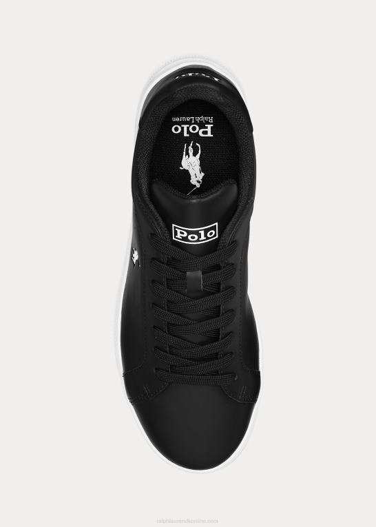 sort hvid Mænd Ralph Lauren Heritage Court ii lædersneaker Z426B8721