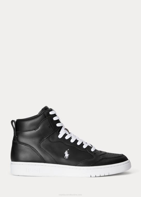 sort hvid Mænd Ralph Lauren high-top sneaker i hoflæder Z426B2002