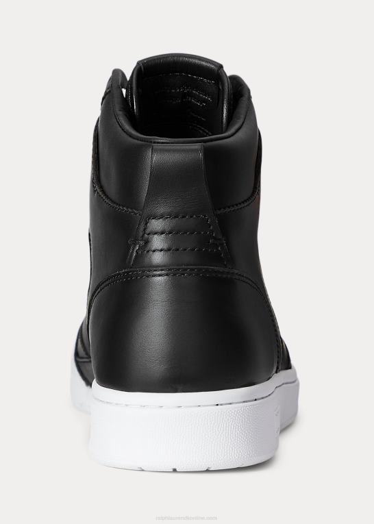 sort hvid Mænd Ralph Lauren high-top sneaker i hoflæder Z426B2002