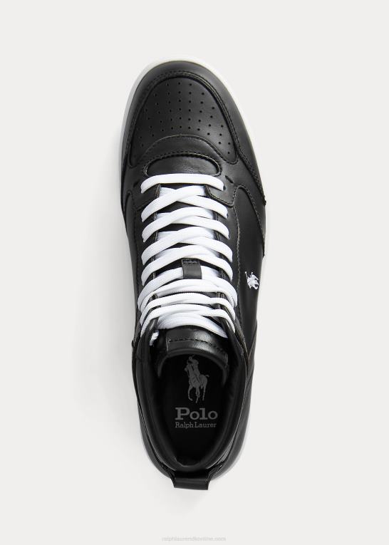 sort hvid Mænd Ralph Lauren high-top sneaker i hoflæder Z426B2002